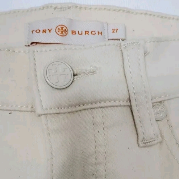 SOLD ‼️  Tory Burch Women's Lana Embroidered Cuff Jeans Pompom NWT $248.00 27 SM - Picture 5 of 9